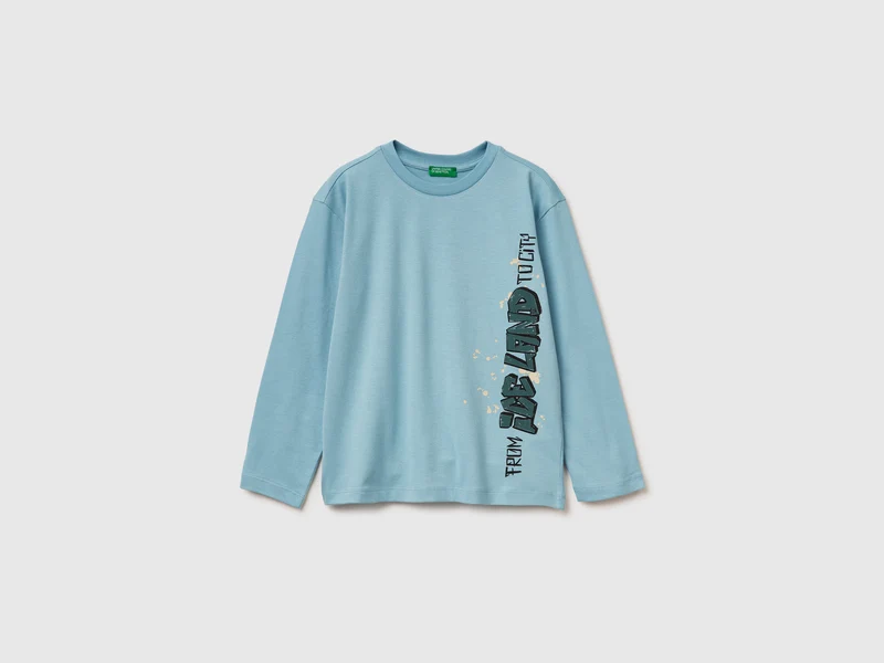 T-shirt con stampa in caldo cotone