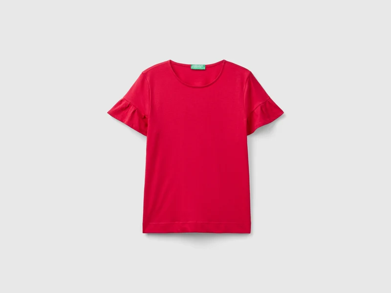 T-shirt con manica rouches
