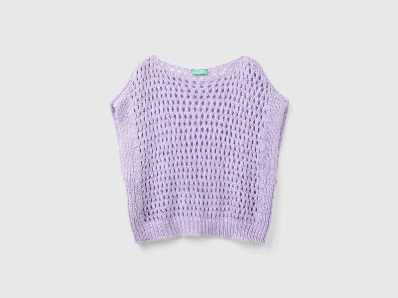 Gilet a rete con lurex