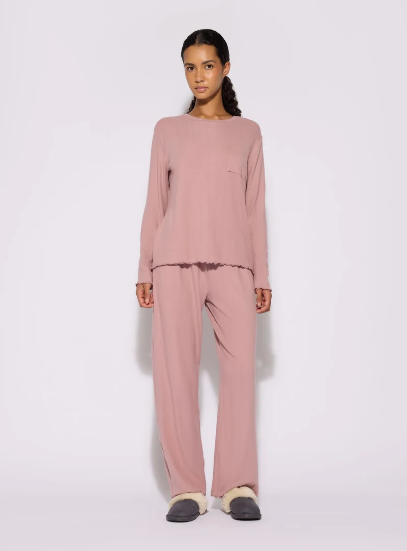 Set pigiama con maglia a maniche lunghe e pantaloni lunghi