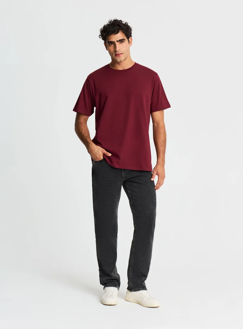 T-shirt comfort fit a tinta unita