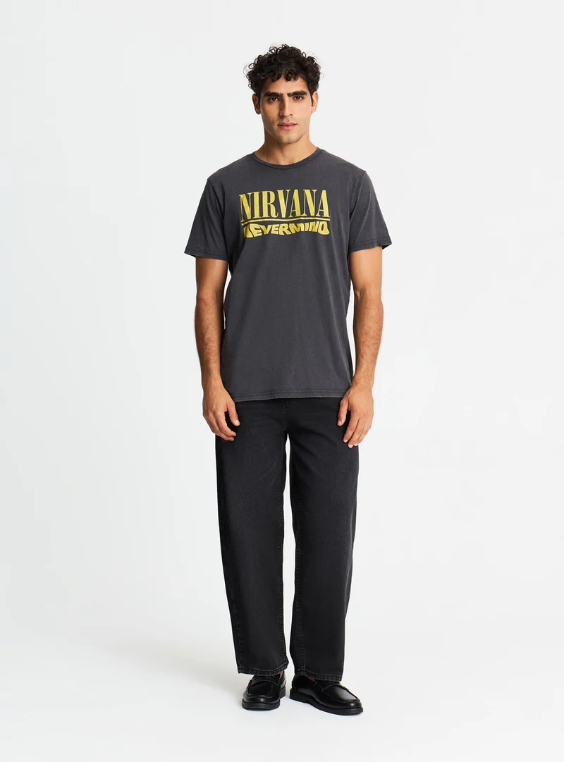 T-shirt con stampa Nirvana