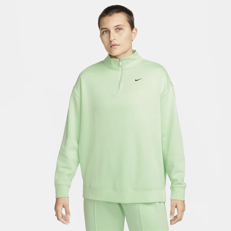 Nike Top in fleece oversize con zip a 1/4 – Donna Sportswear
