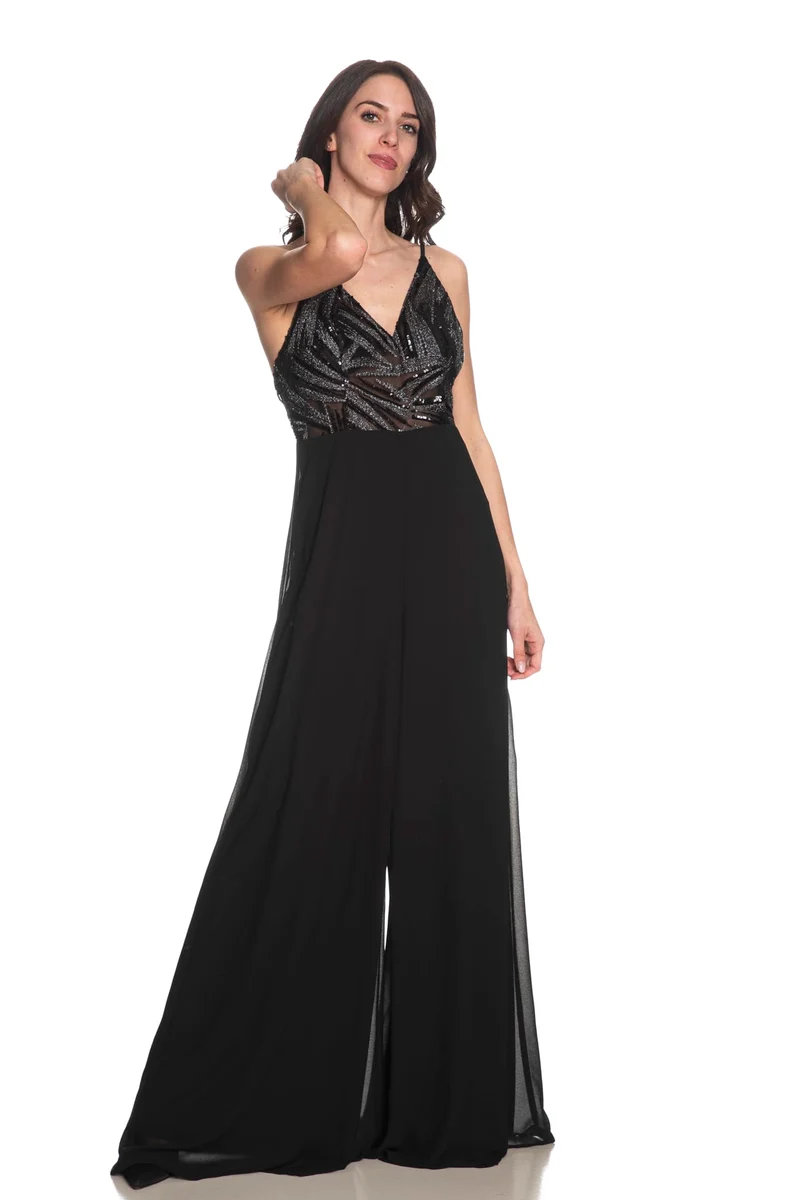 Tuta Intera Artigli Embroidery Da Donna Nero