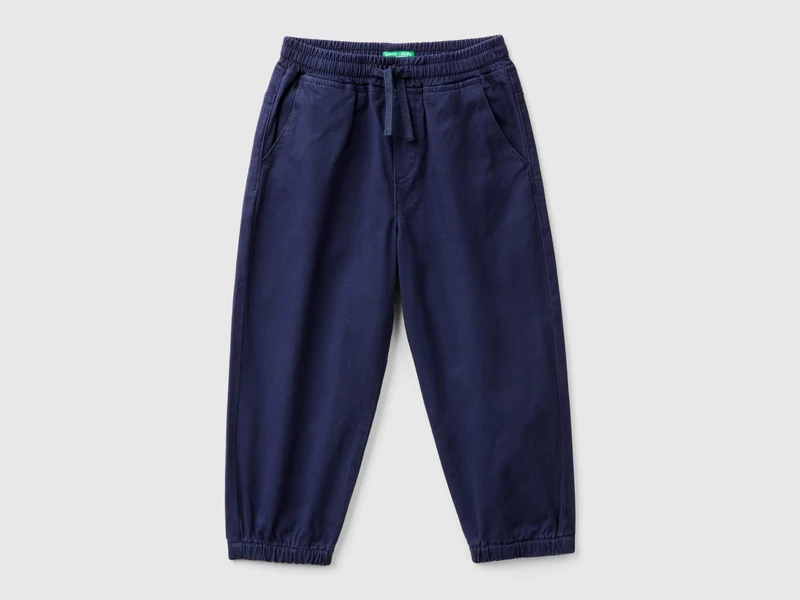 Joggers in cotone stretch con coulisse