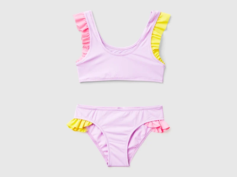 Bikini mare con volant in ECONYL®