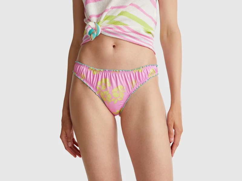 Slip costume con stampa floreale