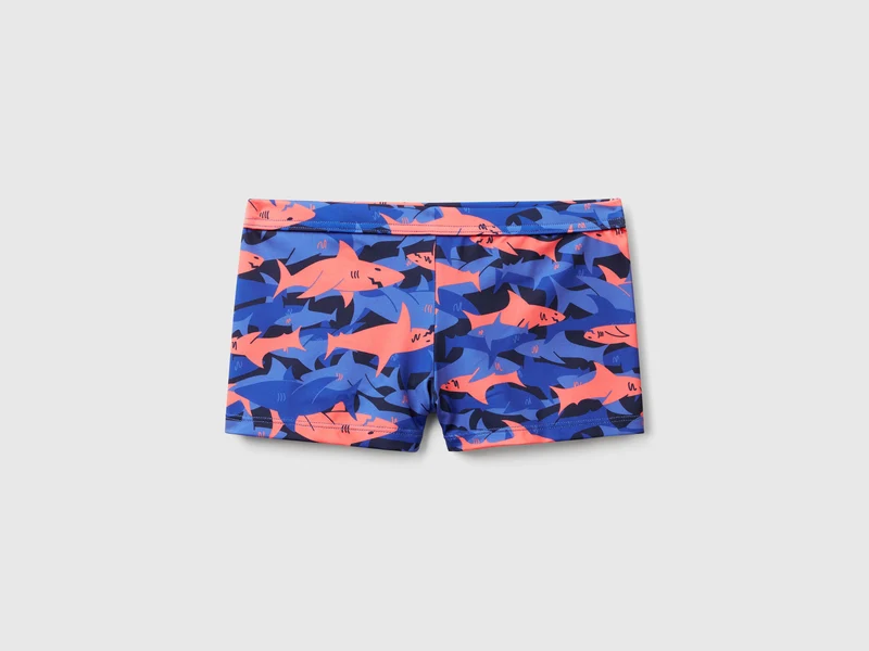 Costume boxer con stampa squali