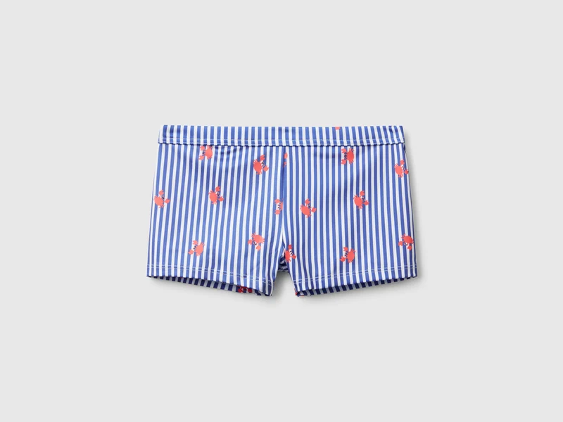 Costume boxer a righe con granchi