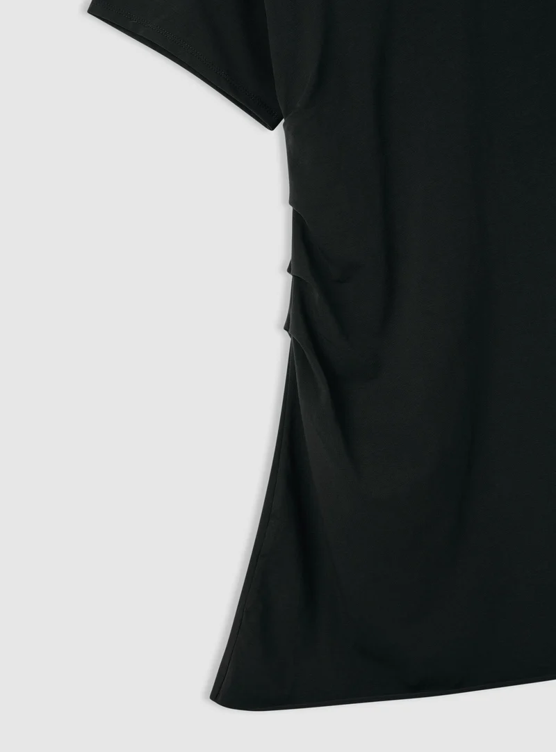 Vestito corto sciancrato tinta unita
