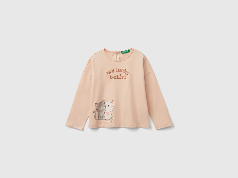 T-shirt con stampa gattini
