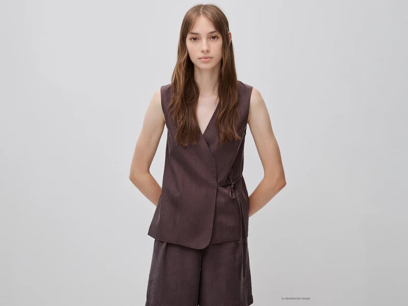 Gilet incrociato 100% lyocell