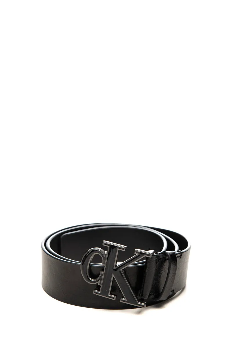 Cinta Calvin Klein Enamel 40mm Da Uomo Nera In Pelle