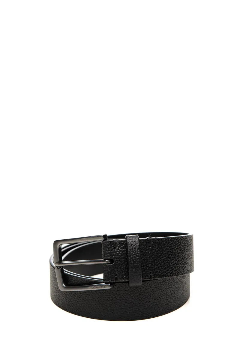 Cinta Calvin Klein Casual Buckle Pebble 35mm Da Uomo Nera In Pelle