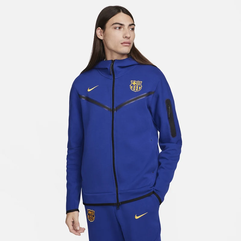 Nike Felpa da calcio con cappuccio e zip a tutta lunghezza –