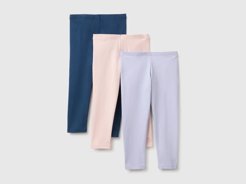 Tre leggings in cotone stretch