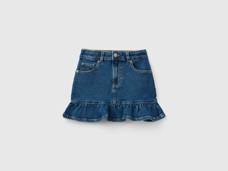 Minigonna di jeans con balza