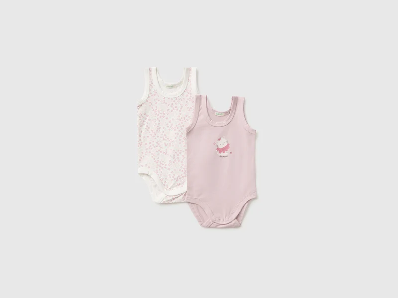 Due body smanicati in cotone stretch