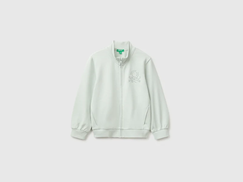 Felpa con zip e logo