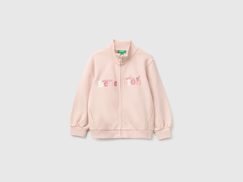 Felpa con zip e logo