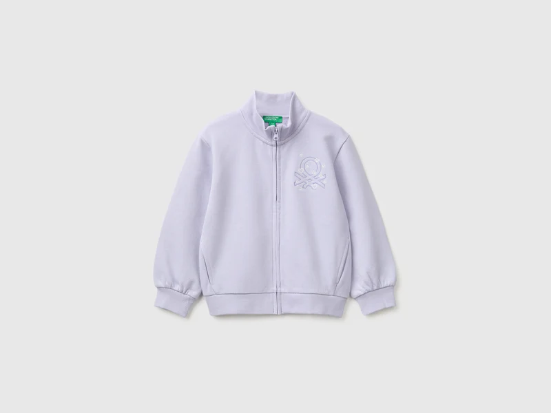Felpa con zip e logo