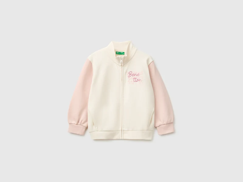 Felpa con zip e logo