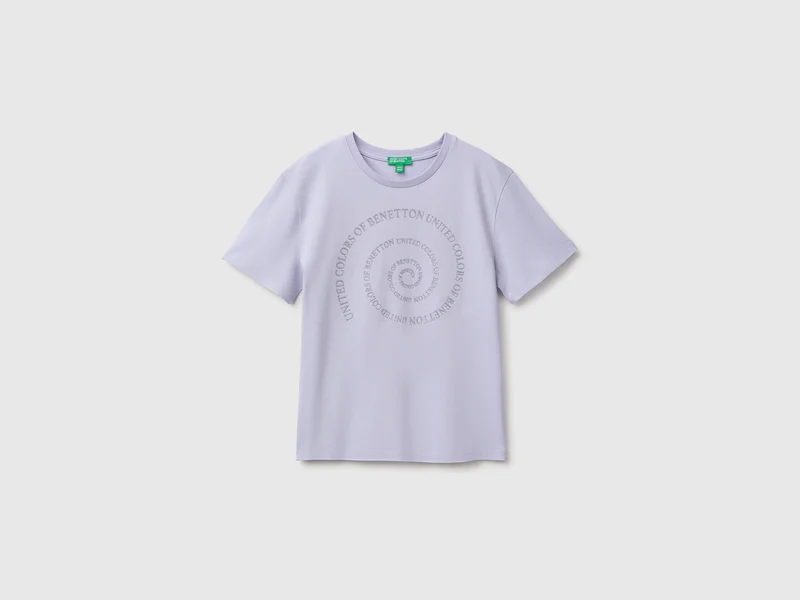 T-shirt con stampa glitter
