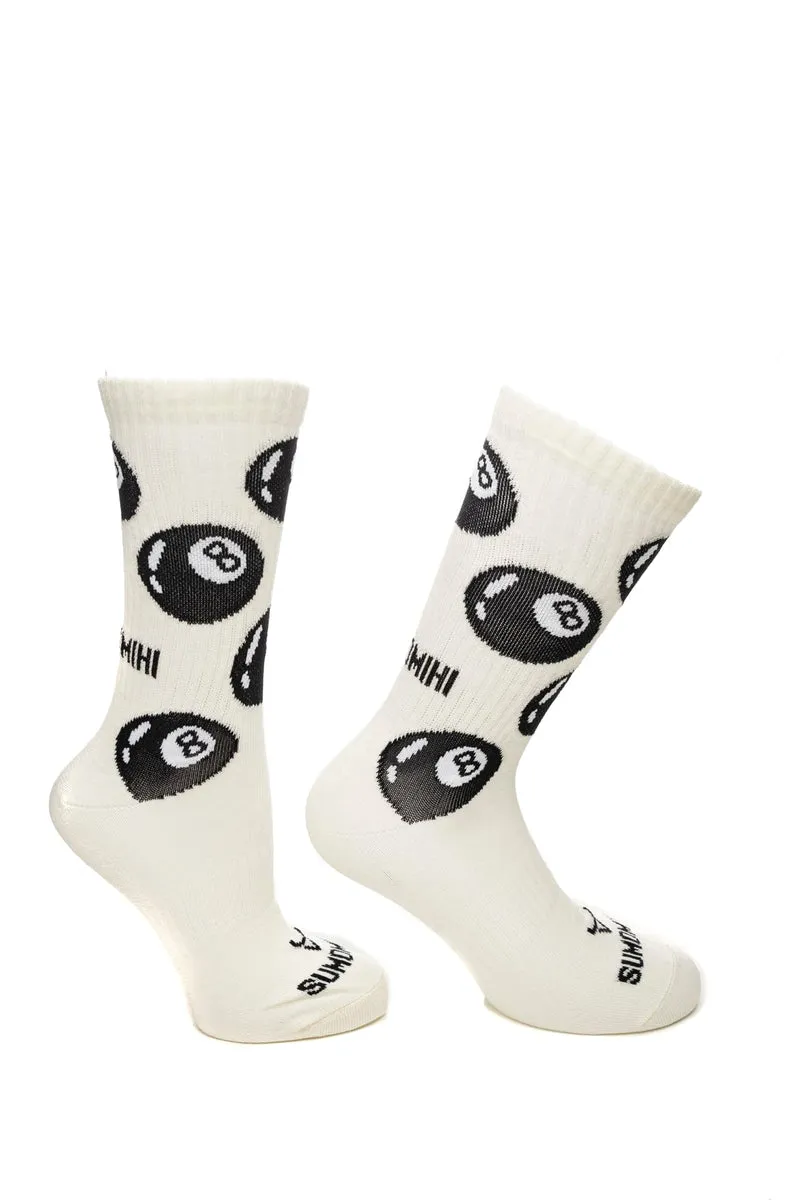 Calzino Sumomihi 8 Ball Sock Unisex Bianco In Filato