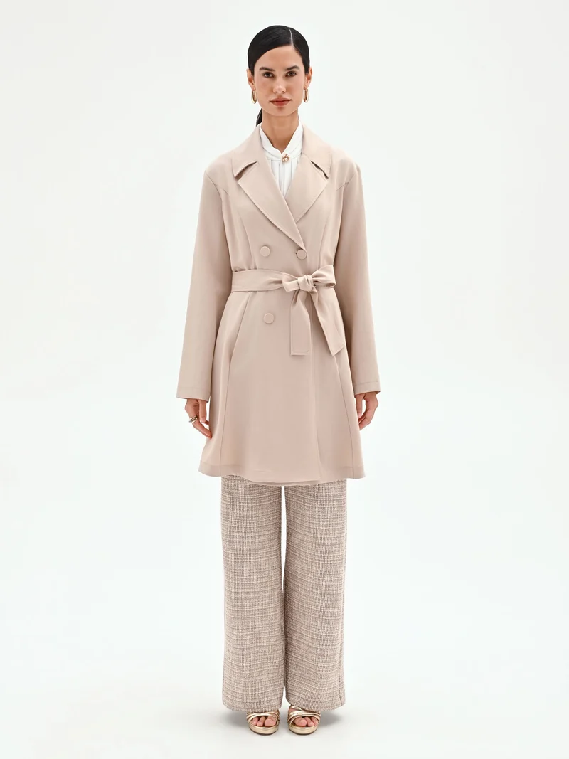 Trench doppiopetto tortora beige