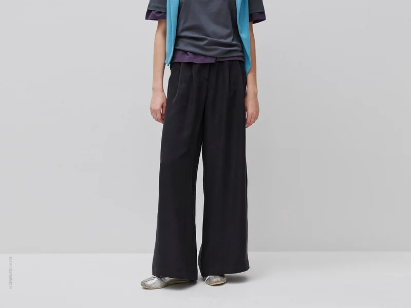 Pantaloni ampi 100% lyocell