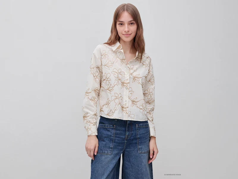 Camicia ricamata 100% cotone