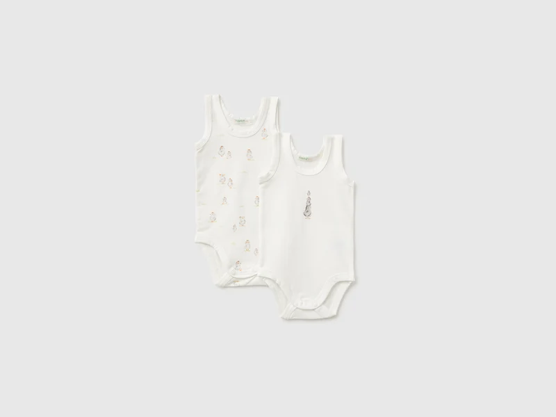 Due body smanicati in cotone stretch