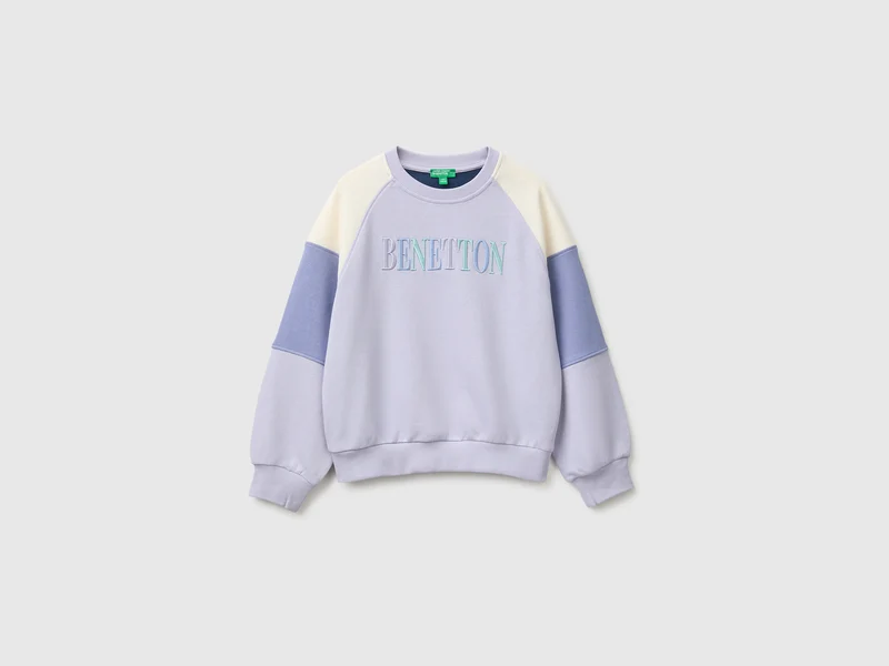 Felpa color block con ricamo