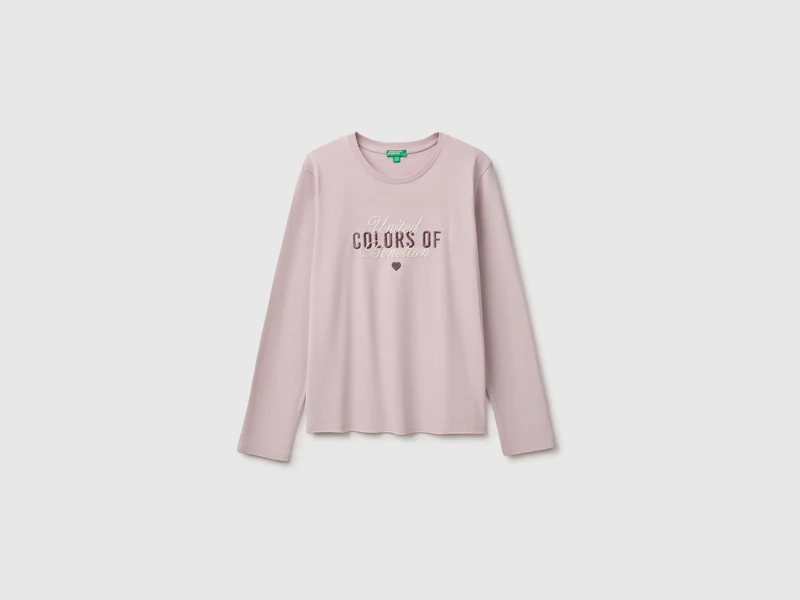 T-shirt a manica lunga con ricamo