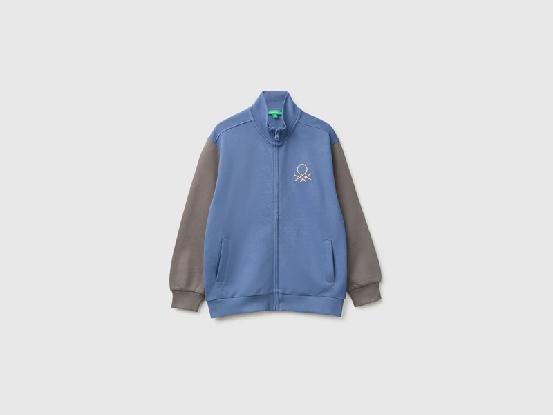 Felpa con zip 100% cotone