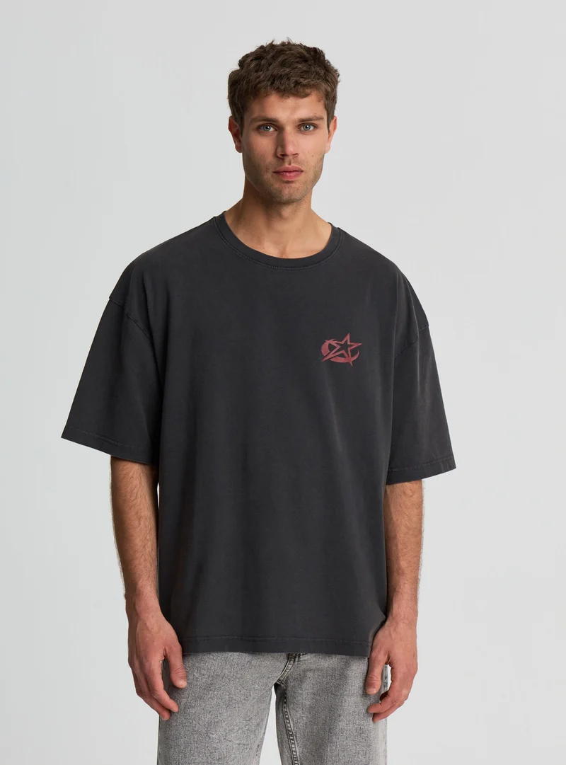 T-shirt boxy con stampa