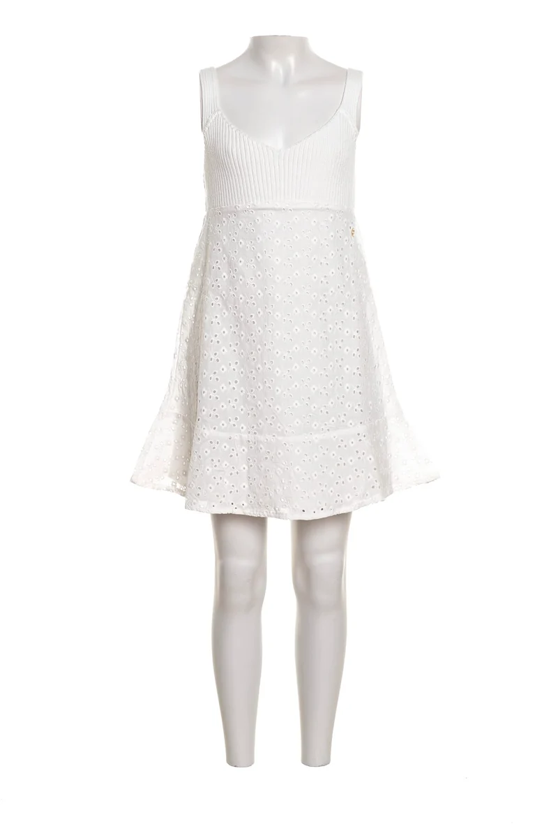 Abito Corto Guess Ribbed Lace Da Bambina Bianco