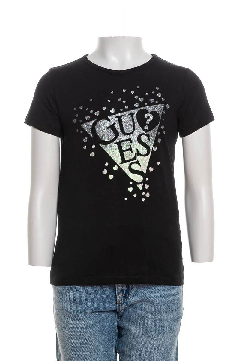 T-Shirt Guess Ss Lovely Lg Ts Da Bambina Nera