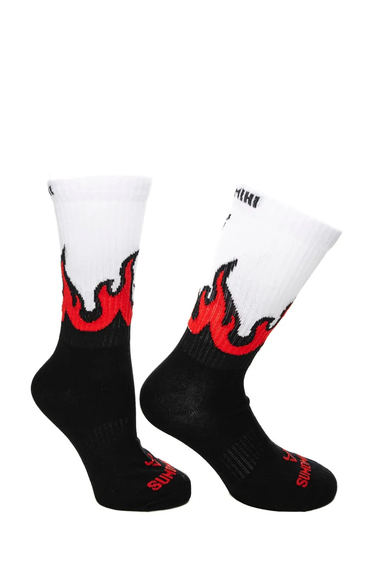 Calzino Sumomihi Flame Sock Unisex Rosso In Filato