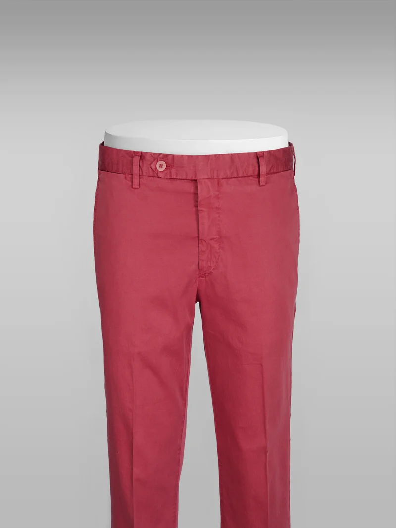 Red satin cotton silk sport trousers SUMMER