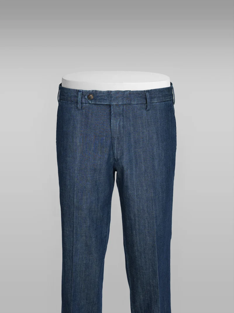 Blue denim summer sport trousers