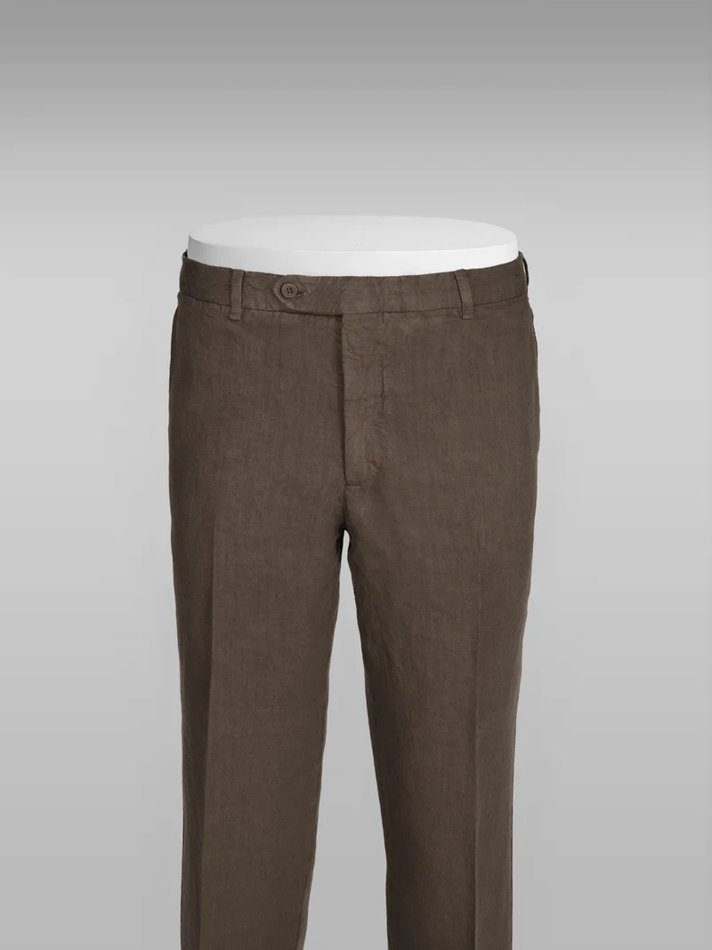 Brown linen sport trousers