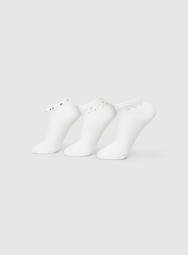 Pack 3 calzini con applicazioni effetto luccicante