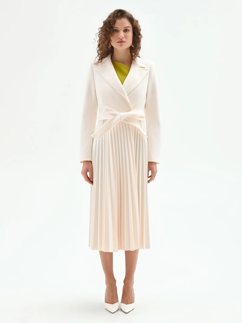 Cappotto bianco plissé