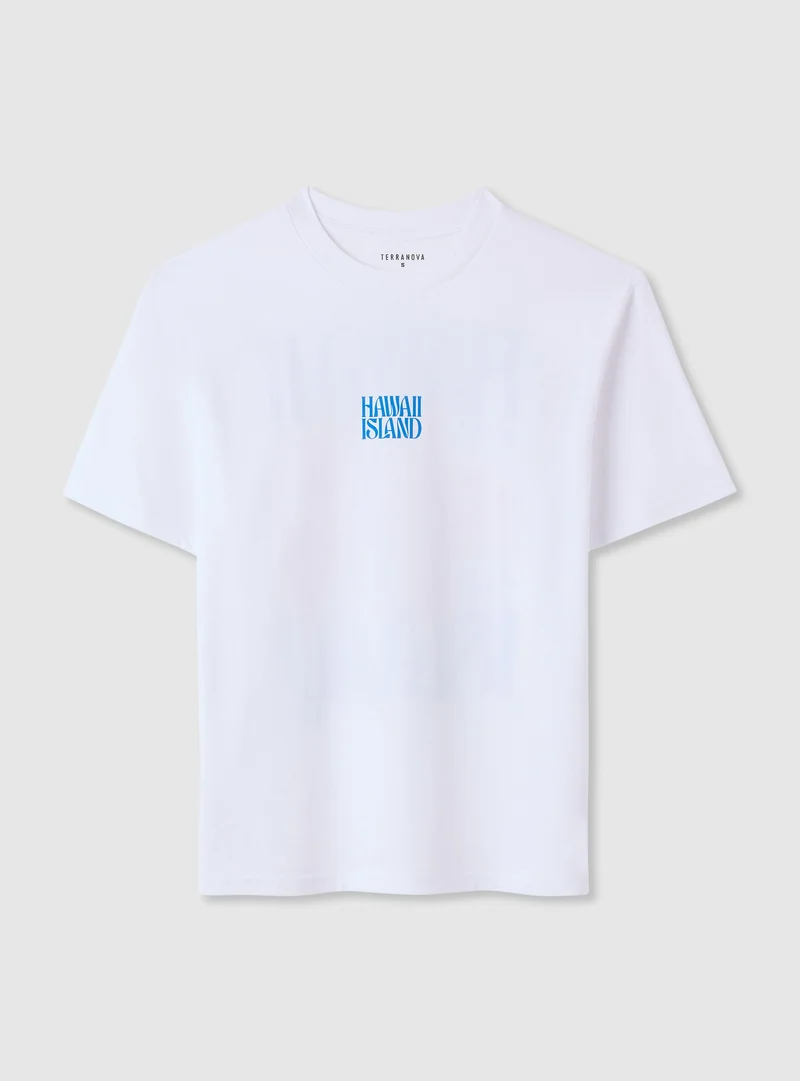 T-shirt ampia con stampa fronte e retro