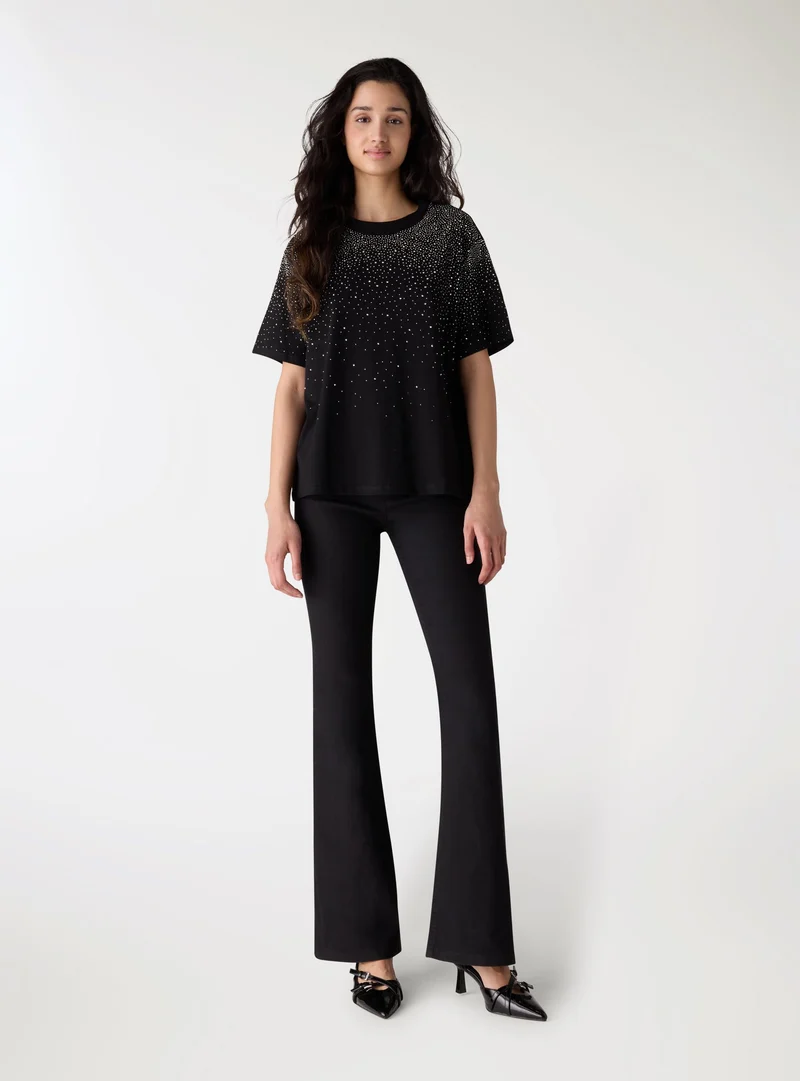 T-shirt vestibilità maxi con applicazioni degradé