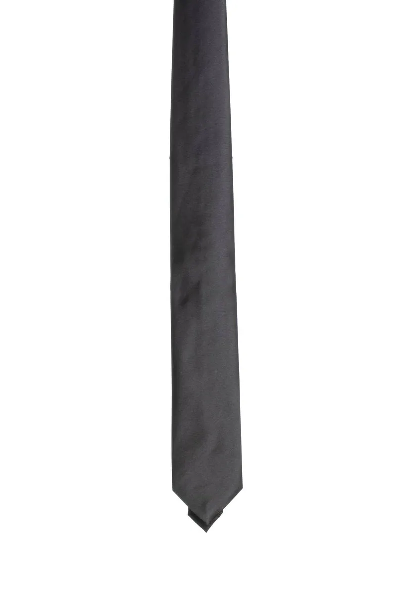 Cravatta Andrea Franceschi Raso Silk 7,5 Da Uomo Nera In Seta