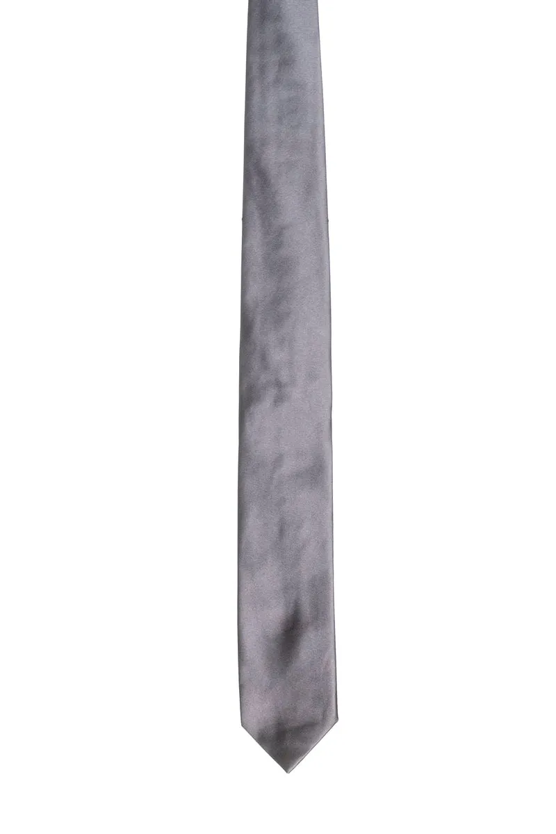 Cravatta Andrea Franceschi Raso Silk 7,5 Da Uomo Grigio Grafite In Seta