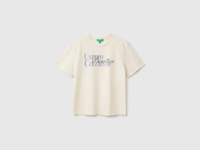 T-shirt con stampa glitter