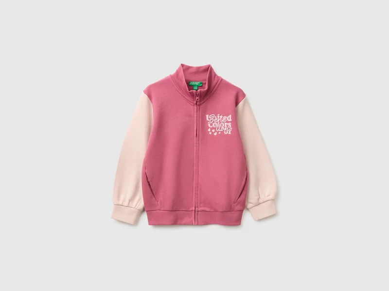 Felpa con zip e logo